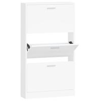 VidaXL Schoenenkast wit 59x17x108 cm bewerkt hout - thumbnail