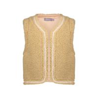 Geisha winter gilet meisjes - zand - zigzag, teddy borduursel - thumbnail