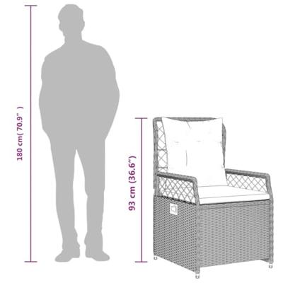 9-delige Tuinset met kussens poly rattan beige