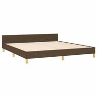 Bedframe zonder matras stof donkerbruin 160x200 cm - thumbnail