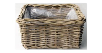 Plantenmand Rotan Antiek grijs 30x30cm