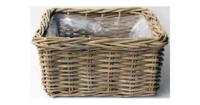 Plantenmand Rotan Antiek grijs 30x30cm - thumbnail