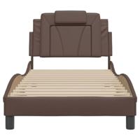 Bedframe "Viana" zonder matras kunstleer bruin 90x190 cm - thumbnail