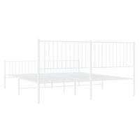 Bedframe met hoofd- en voeteneinde metaal wit 183x213 cm - thumbnail