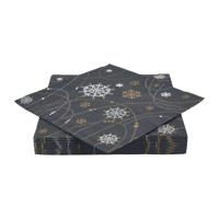 Duni servetten snow black 33X33cm - thumbnail
