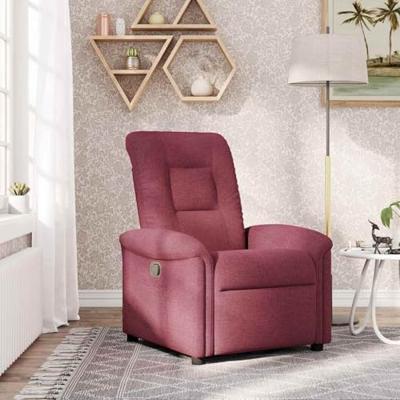 Fauteuil verstelbaar stof wijnrood