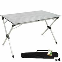 Vouwtafel Aktive Zilverkleurig Aluminium 110 x 70 x 70 cm (4 Stuks) - thumbnail
