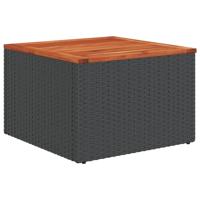 11-delige Loungeset met kussens poly rattan zwart - thumbnail