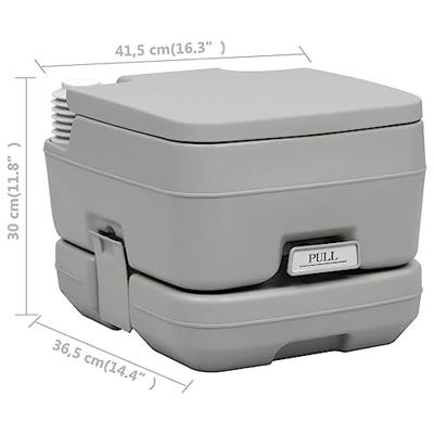 VidaXL Kampeertoilet draagbaar 10 + 10 l grijs