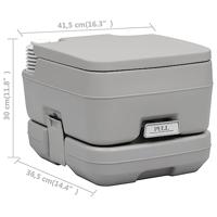 VidaXL Kampeertoilet draagbaar 10 + 10 l grijs - thumbnail