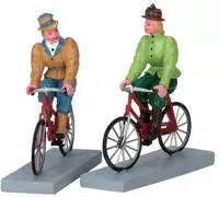 Lemax bloomers and bicycles s/2 kerstdorp figuur type 4 Caddington Village 2017 - thumbnail