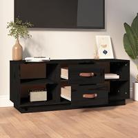 Tv-meubel 100x34x40 cm massief grenenhout zwart - thumbnail
