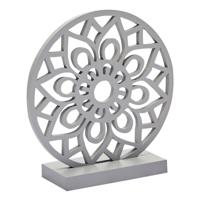 Decoratie Houten Standaard Mandala van Geluk Grijs - 14,5 cm - thumbnail