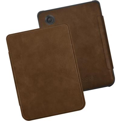 Lunso Kobo Clara BW / Clara Colour hoes (6 inch) - echt leren sleepcover - Coffee Lunso Kobo Clara BW / Clara Colour hoes (6 inch) - echt leren sleepcover - Coffee