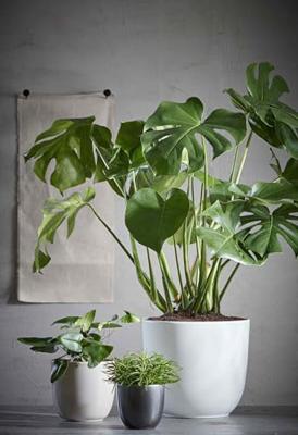 Bloempot Pot rond es/15 tusca 16 x 17 cm wit Mica - Mica decorations