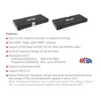 club3D HDMI Splitter HDMI-splitter 8 + 1 poorten 3840 x 2160 Pixel - thumbnail
