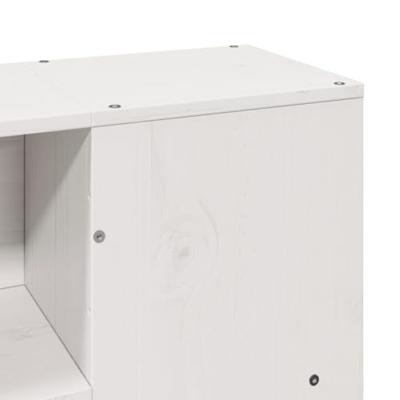 Bed met boekenkast zonder matras grenenhout wit 120x190 cm