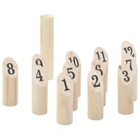13-delige Nummerkubb spelset met draagtas massief grenenhout - thumbnail
