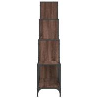 Boekenkast 122x30x132 cm bewerkt hout en metaal bruin eiken - thumbnail