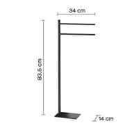 Vrijstaand Handdoekhouder Sapho Trilly Mat Zwart - thumbnail