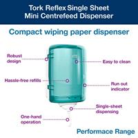 TORK Mini-vel-per-veldispenser met centerfeed voor papieren reinigingsdoekjes, M3, 473167 1 stuk(s) - thumbnail