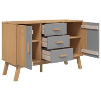 Dressoir OLDEN 114x43x73,5 cm massief grenenhout grijs en bruin - thumbnail