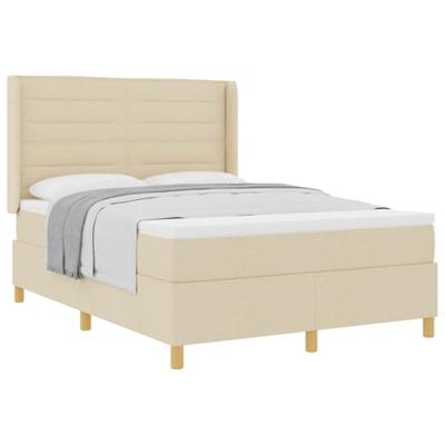 Boxspringbed met matras met hoofdeinde Crème 160 x 200 cm Stof