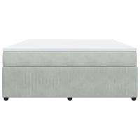 Boxspring met matras fluweel lichtgrijs 180x200 cm - thumbnail
