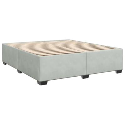 Boxspring met matras fluweel lichtgrijs 200x200 cm