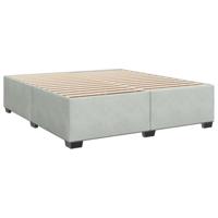 Boxspring met matras fluweel lichtgrijs 200x200 cm - thumbnail