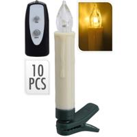 Kerstverlichting 10 Losse kaars met afstandsbediening warm wit - thumbnail