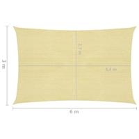 Zonnezeil 160 g/m 3x6 m HDPE beige - thumbnail