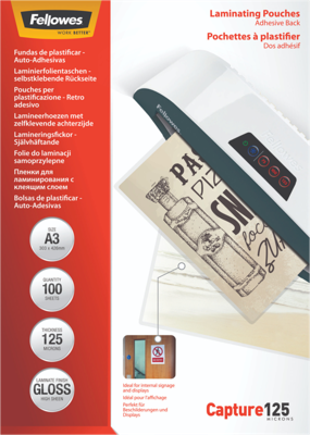 Fellowes Lamineerfolie DIN A3 125 micron glanzend 100 stuk(s)
