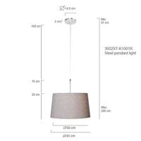Steinhauer HanglampGramineus met taupe kap - 9568ST - thumbnail