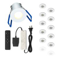 Set LED-inbouwspot met afstandsbediening Varese wit 3W dimbaar IP54 1-12 stuks - thumbnail