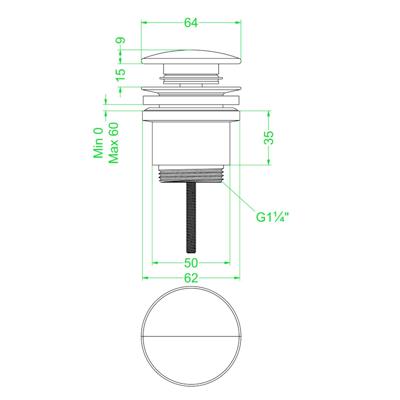 Design Afvoerplug IVY Stop&Go Chroom Design Afvoerplug IVY Stop&Go Chroom