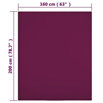 VidaXL Hoeslakens 2 st jersey 160x200 cm katoen bordeauxrood VidaXL Hoeslakens 2 st jersey 160x200 cm katoen bordeauxrood
