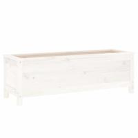 VidaXL Plantenbak verhoogd 119,5x40x39 cm massief grenenhout wit - thumbnail