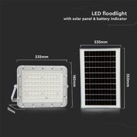 V-TAC VT-120W 7843 LED-schijnwerper, Zonne-energiemodule 15 W Koudwit Wit - thumbnail