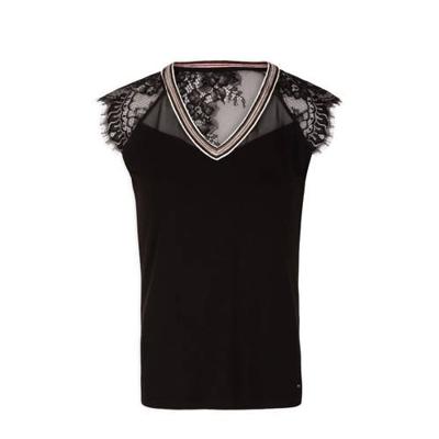 Morgan top met kant zwart Morgan top met kant zwart