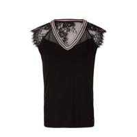 Morgan top met kant zwart - thumbnail