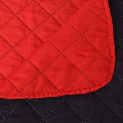 VidaXL Dubbelzijdige quilt bedsprei rood en zwart 230x260 cm