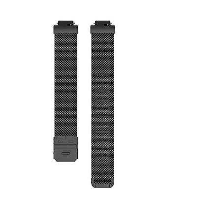 By Qubix - Compatible met Fitbit Inspire Milanese bandje met gesp - Maat: Large - Zwart - Compatible fitbit bandje