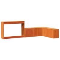 Nachtkastje met bureau 232x112x75 cm grenenhout wasbruin - thumbnail