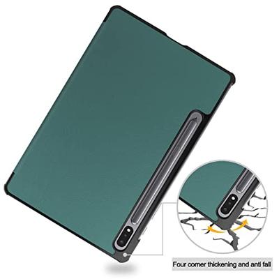 3-Vouw sleepcover hoes - Samsung Galaxy Tab S7 Plus / Tab S8 Plus - Groen 3-Vouw sleepcover hoes - Samsung Galaxy Tab S7 Plus / Tab S8 Plus - Groen