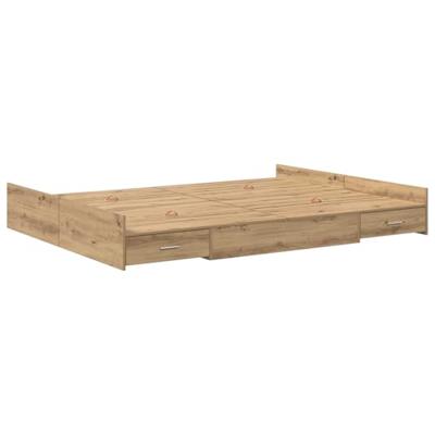 Opbergbedframe met lade artisanaal eikenkleurig 150 x 200 cm