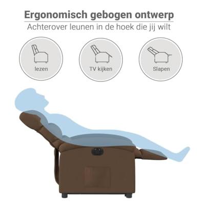 Sta-op-stoel elektrisch verstelbaar stof bruin
