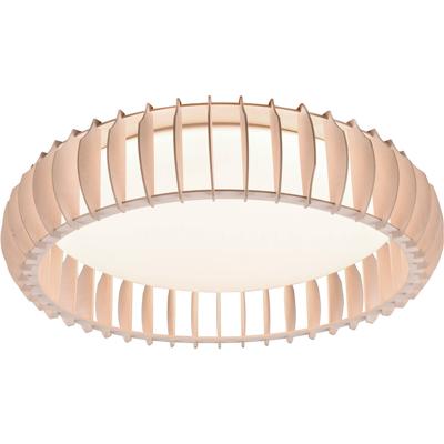 LED Plafondlamp - Plafondverlichting - Trion Manto XL - 38W - Aanpasbare Kleur - Afstandsbediening - Dimbaar - Rond - Houtkleur - Kunststof