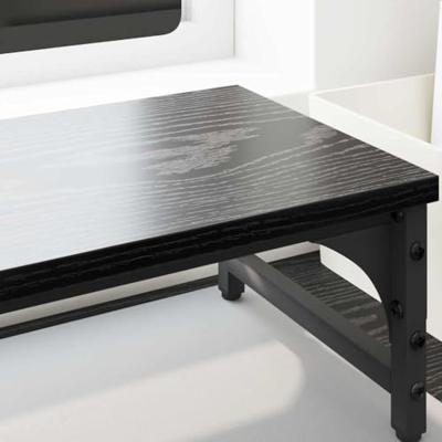 VidaXL Monitor stand zwart eiken 85 x 23 x 15,5 cm bewerkt hout