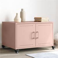 Salontafel 68x50x43,5 cm staal roze - thumbnail